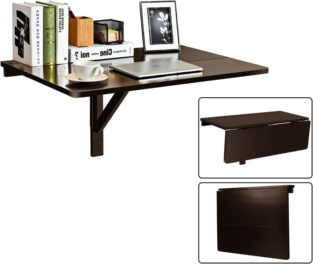 GIANTEX Wandklapptisch klein, Wandtisch Hängetisch Klappbar 80x60cm, Holz Klapptisch Esstisch Schrei