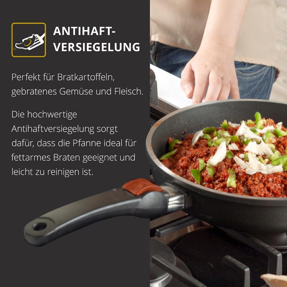 SKK 22414 Titan Induction, Guss-Bratpfanne ø 24cm, antihaft-beschichtete Pfanne, induktionsgeeignet,