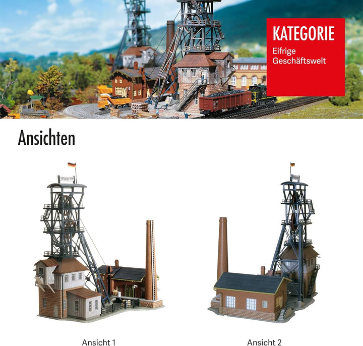 FALLER Förderanlage Königsgrube Modellbausatz mit 209 Einzelteilen 174 x 118 x 184 mm I Modelleisenb