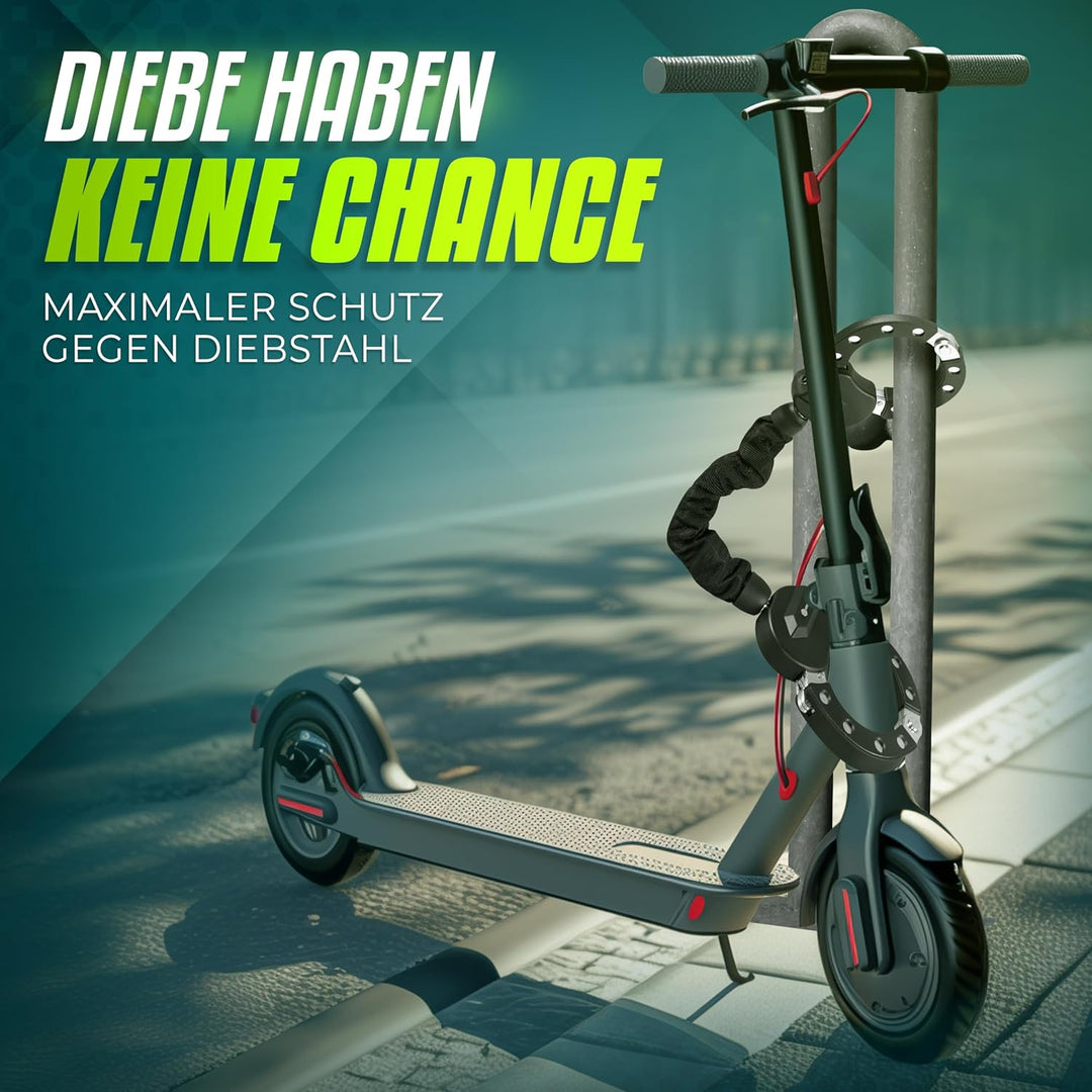 Merlano E Scooter Schloss, Handschellenschloss für E Scooter, 10mm, Diebstahlsicheres E Bike Schloss