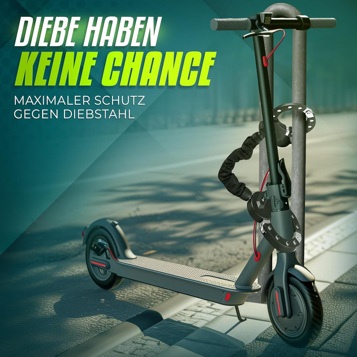 Merlano E Scooter Schloss, Handschellenschloss für E Scooter, 10mm, Diebstahlsicheres E Bike Schloss