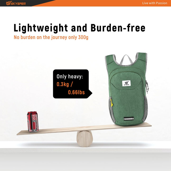 SKYSPER Faltbarer Rucksack 10L Ultraleicht Tagesrucksack Daypack Wanderrucksack Klein Outdoorrucksac