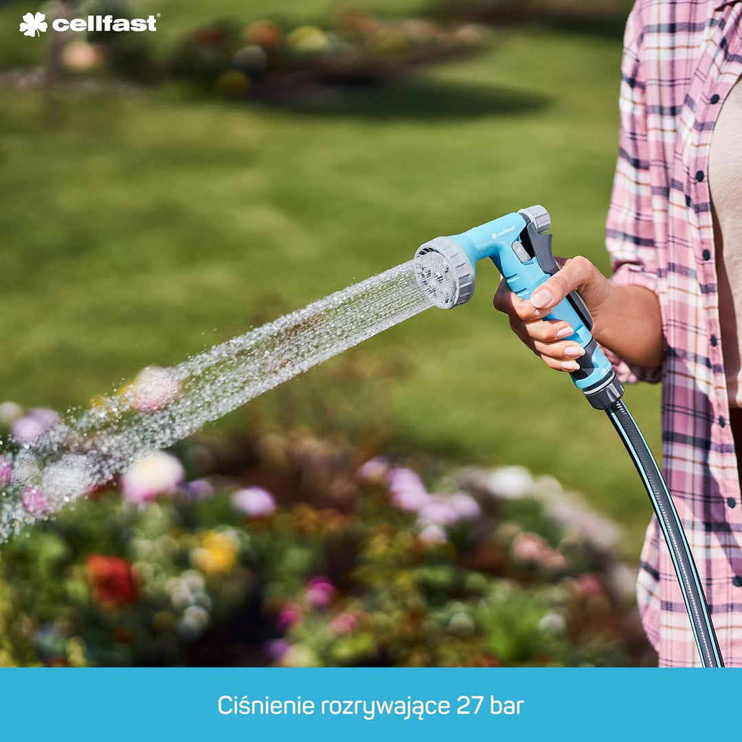 Cellfast Gartenschlauch IDEAL, Strapazierfähig, Flexibel, 4-lagig, Haltbare Kreuzgeflecht, UV und Al