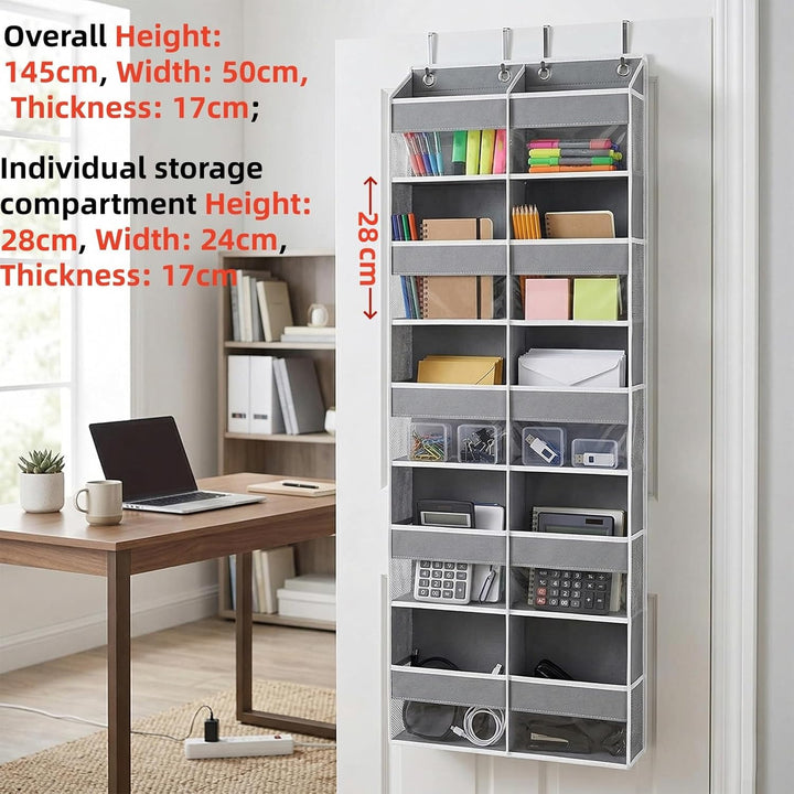 Hängeorganizer Tür mit 10 Fächern, Hängeregal über Tür Organizer mit 10 Seitentaschen & 4 Metallhake