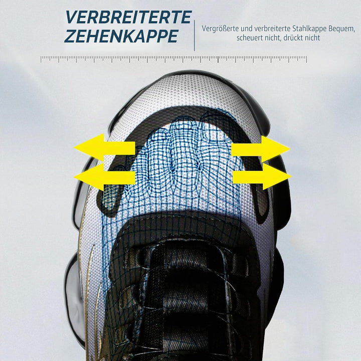 Sicherheitsschuhe Herren Leicht Arbeitsschuhe Stahlkappe Damen Sportlich Stahlkappenschuhe rutschfes