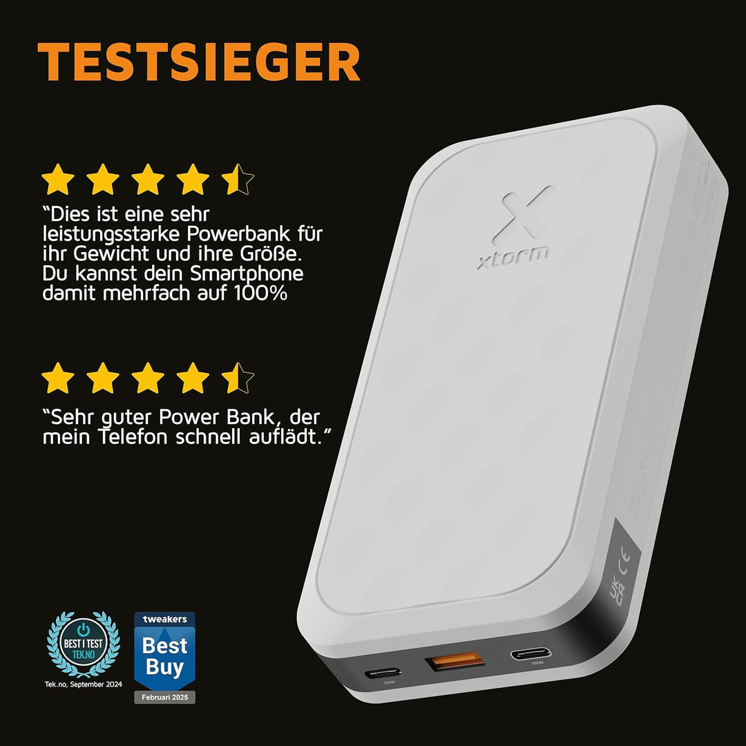 Xtorm Fuel 5 Series 35W Powerbank, 20.000mAh, 2X USB-C PD / 1x USB-A, Geeignet für Flugreisen, Kompa