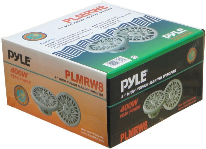 PYLE PLMRW8 Meer SUBWOOFER Wasser RESISTENT 8" 20,00 cm 200 MM Weiss FUR Boot FLOS ODER SWIMMINGPOOL