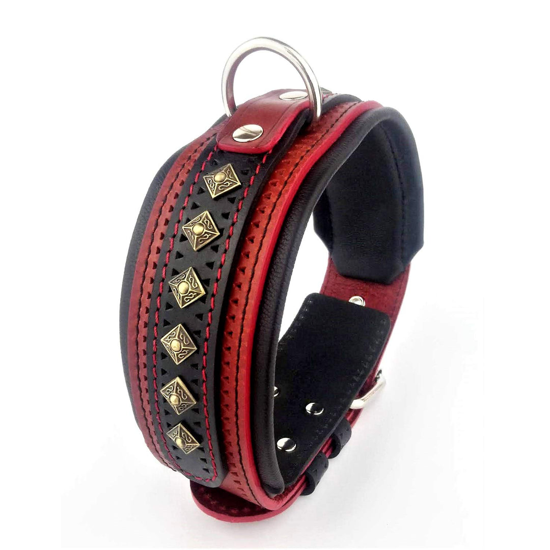 Bestia "Balteus Halsband in Rot M - von 42,5 cm bis 52,5 cm Rot & Schwarz, M - von 42,5 cm bis 52,5