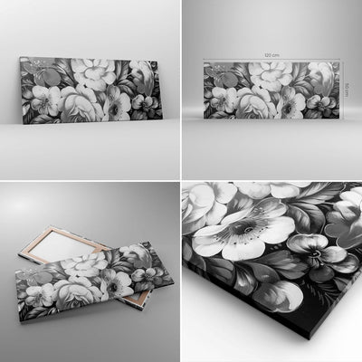 Wandbilder Dekoration Wohnzimmer Blume Blumenstrauss Blatt Panorama Bilder auf Leinwand 120x50cm Lei