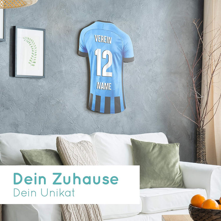Elbeffekt Trikotlampe für Mannheim Fans aus Holz - personalisierbares Geschenk - schenke Dein indivi