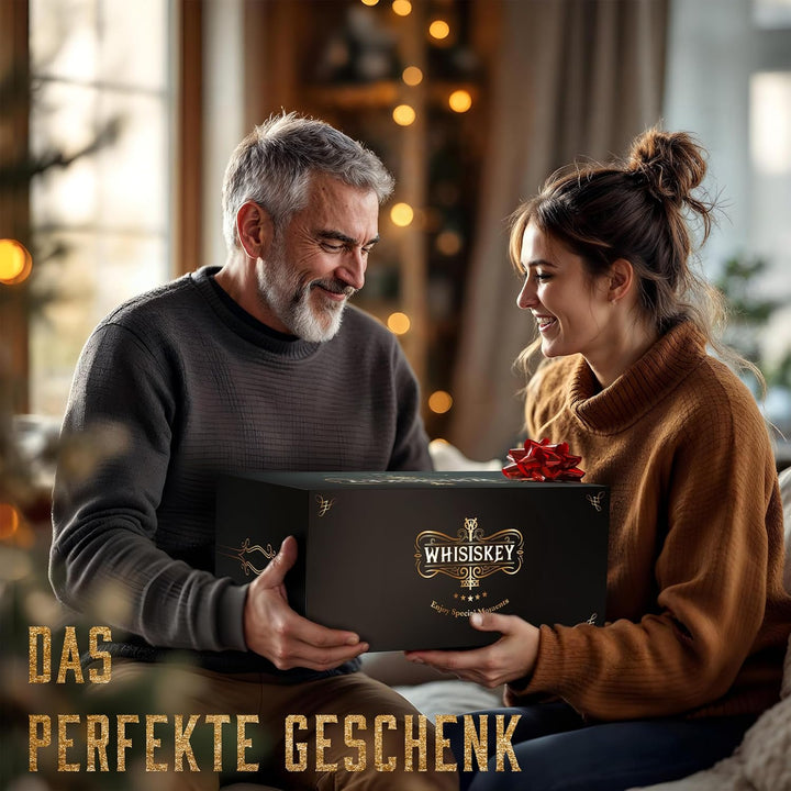 Whisiskey - Whisky Gläser Set - Whisky Zubehör Set – 2 Twisted Whiskey Gläser - 8 Whisky Steine - Wh