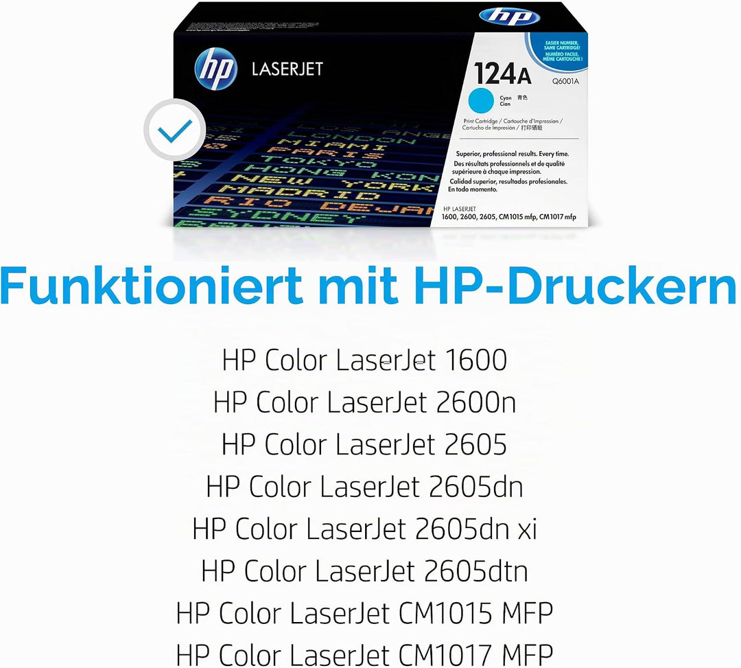 HP 124A (Q6001A) Blau Original Toner für HP Color Laserjet 2600, 2605, 1600, CM1016, CM1017