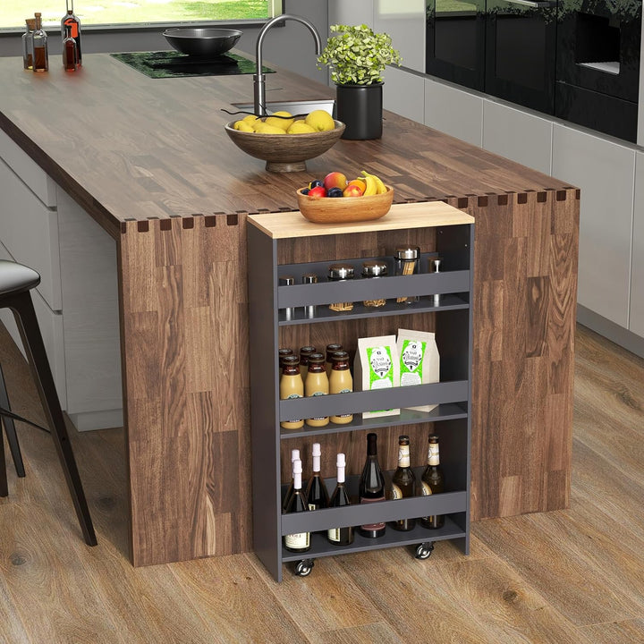 GIANTEX Nischenregal 20 cm Breit, Küchenregal Küchenschrank Küchenwagen Klein, Nischenschrank Nische