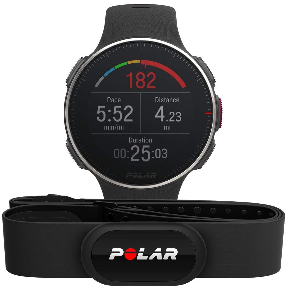 Polar Vantage V Titan mit H10 Herzfrequenzsensor – Unisex Profi-Multisportuhr mit GPS und optischer