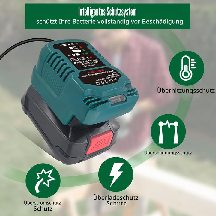 Schnellladegerät Ersatz für Bosch PBA 18V Ladestation mit LED-Anzeige Kompatibel mit Bosch 18V PBA A