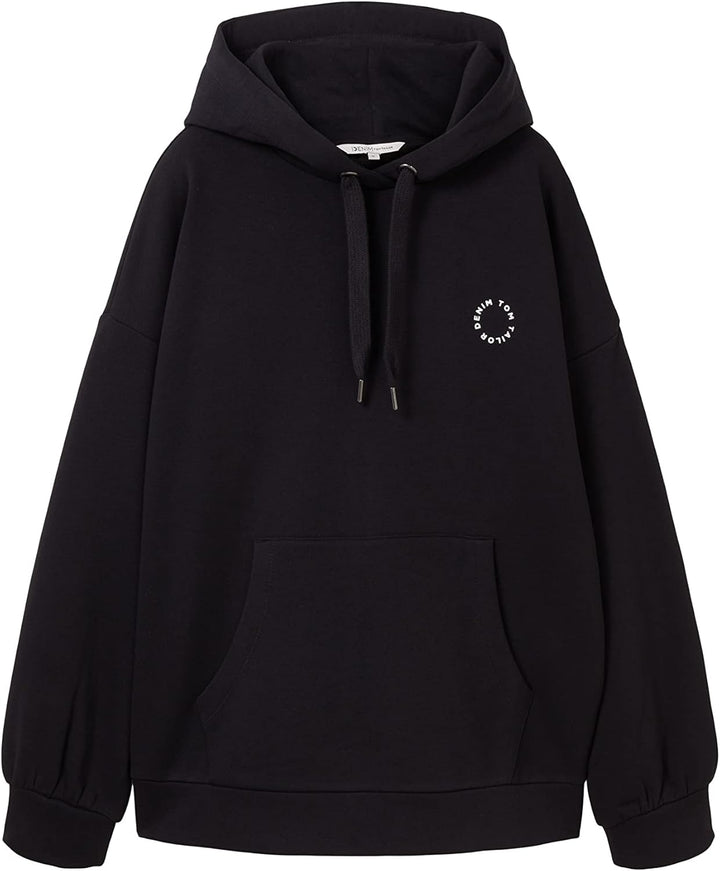 Tom Tailor Denim Damen Basic Hoodie M 14482 - Deep Black, M 14482 - Deep Black