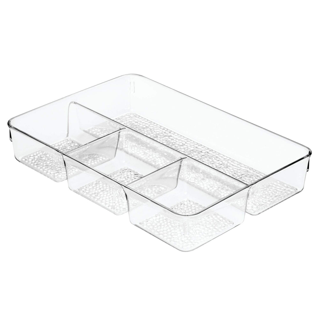 iDesign Kosmetik Organizer, Sortierkasten mit Struktur für Make-up aus Kunststoff mit 4 Fächern, zur