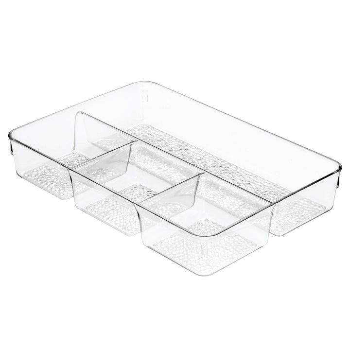 iDesign Kosmetik Organizer, Sortierkasten mit Struktur für Make-up aus Kunststoff mit 4 Fächern, zur
