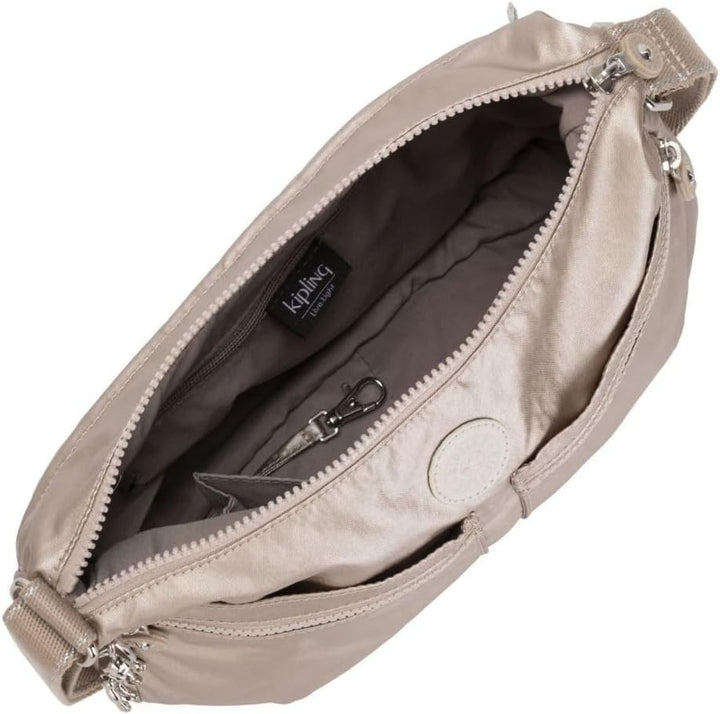Kipling Damen Kipling Izellah Umh ngetasche mit zwei Fronttaschen, Silber (Metallic Glow), 33x23x12