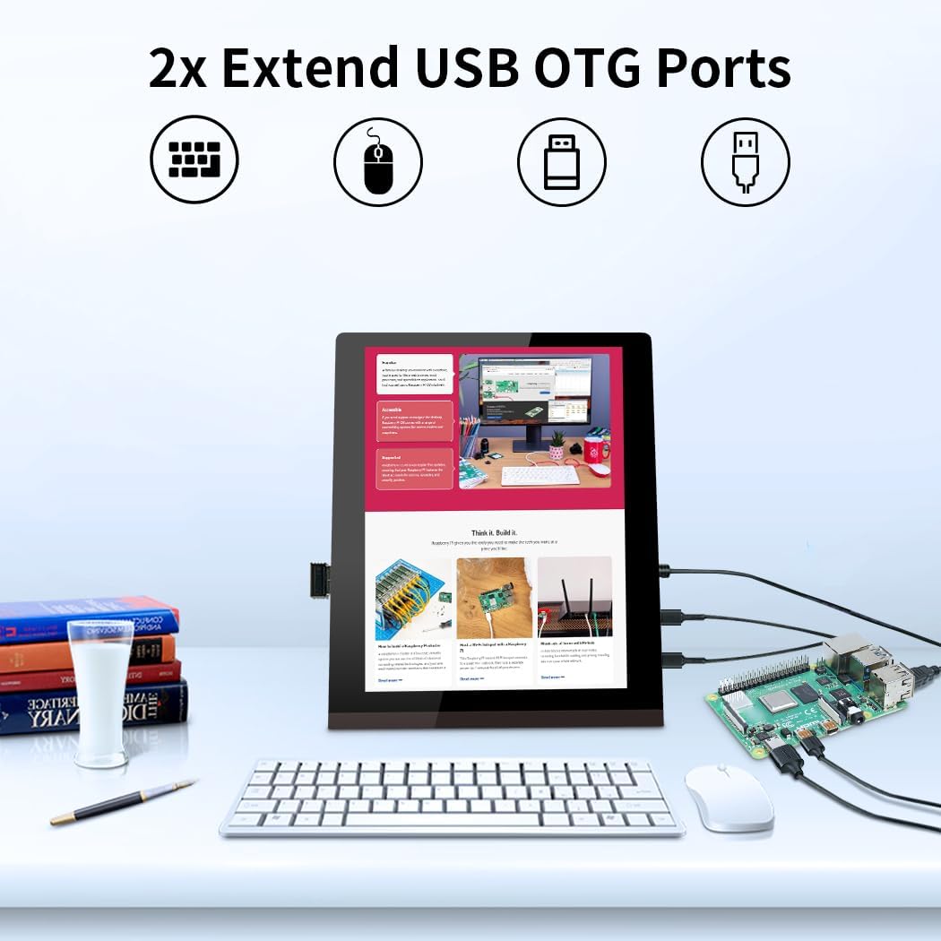 Raspberry PI Touchscreen Monitor, 9 Zoll Mini HDMI Display,1280 x 720/ Anti-Glare/Optical Bonding Ca