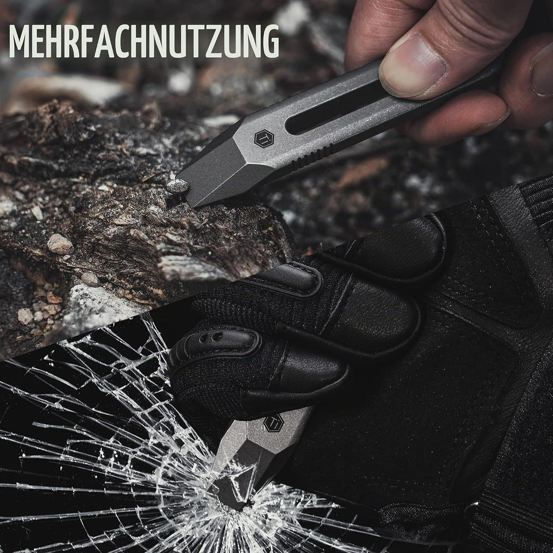 KeyUnity KR00 Titanium EDC Brecheisen-Multiwerkzeug mit Schraubendreher und Taschenclip