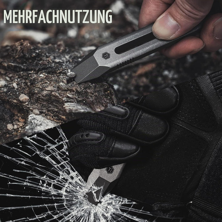 KeyUnity KR00 Titanium EDC Brecheisen-Multiwerkzeug mit Schraubendreher und Taschenclip