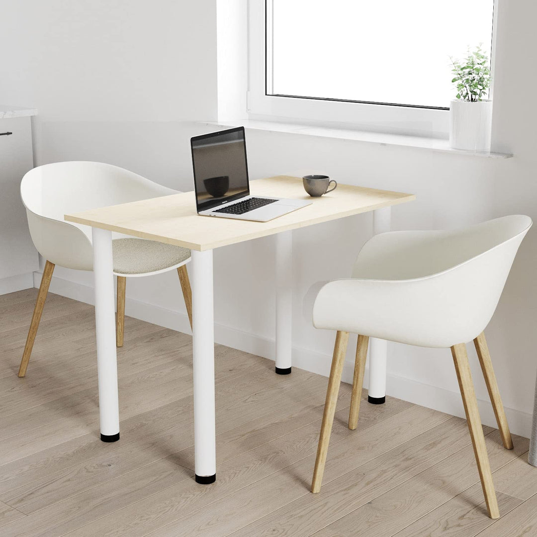 60x40 | Esszimmertisch - Esstisch - Tisch mit weissen Beinen - Küchentisch - Bürotisch | AHORN 60 x