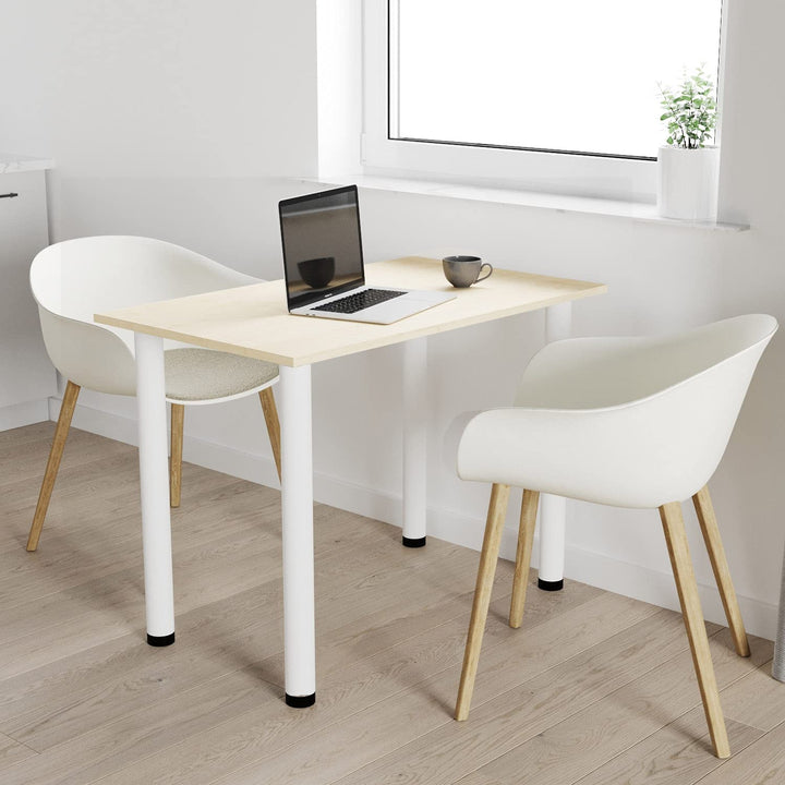 70x40 | Esszimmertisch - Esstisch - Tisch mit weissen Beinen - Küchentisch - Bürotisch | AHORN 70 x