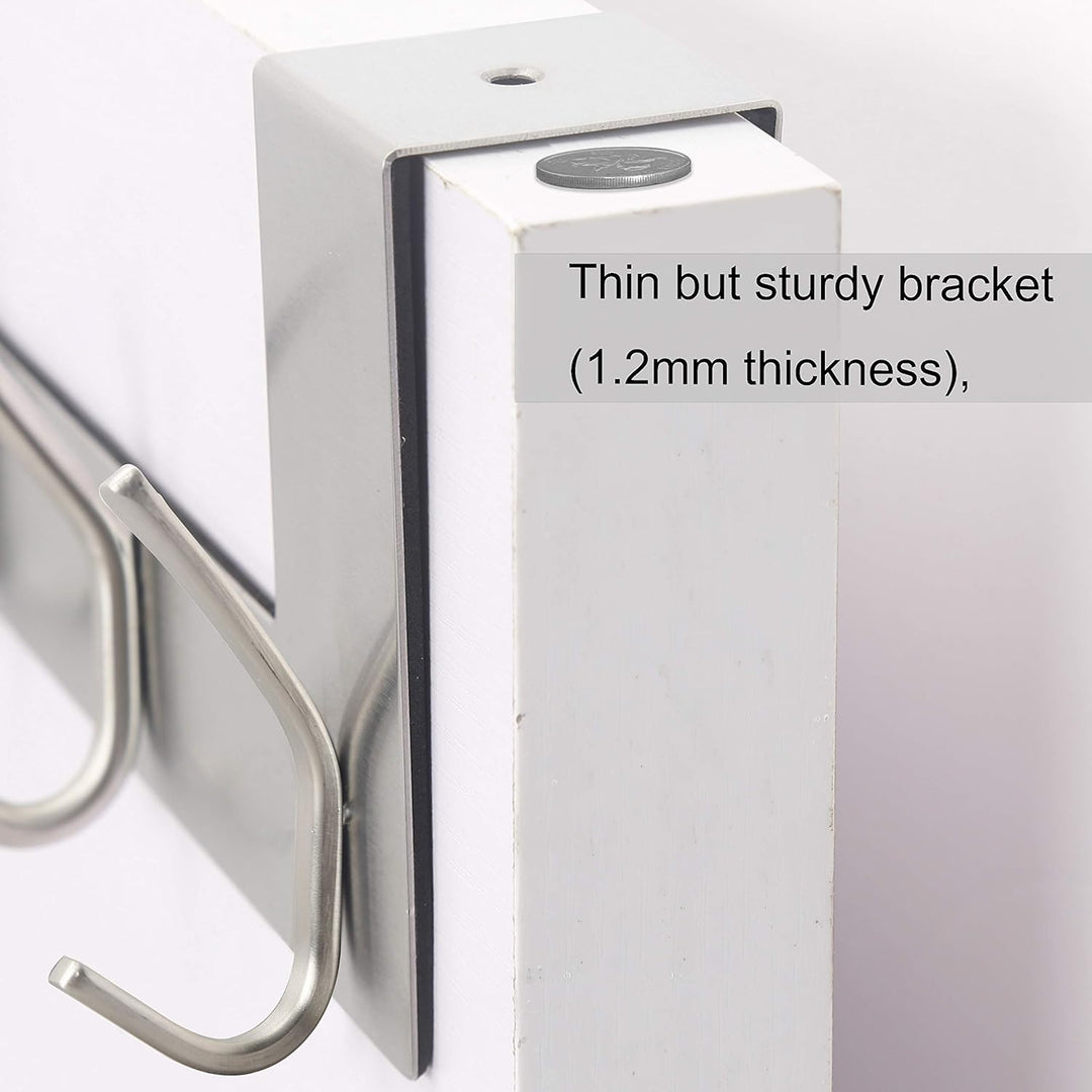 WEBI Türhaken zum Einhängen,Türgarderobe mit 6 Haken,Türaufhänger,Kleiderhaken Tür,Haken Tür,Türhake