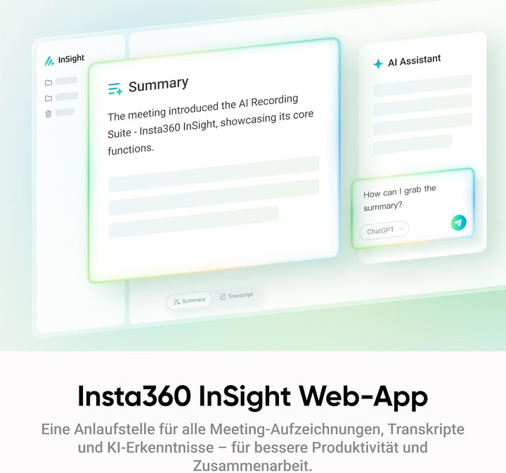 Insta360 Wave Graphitschwarz - KI-Freisprecheinrichtung, Bluetooth, Sprachrekorder, 8 Noise-Cancelli
