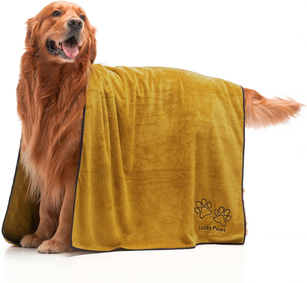 Lucky Paws® Hundehandtuch - 140x70cm XL Hundehandtuch extra saugfähig - schnell trocknend, luxuriös