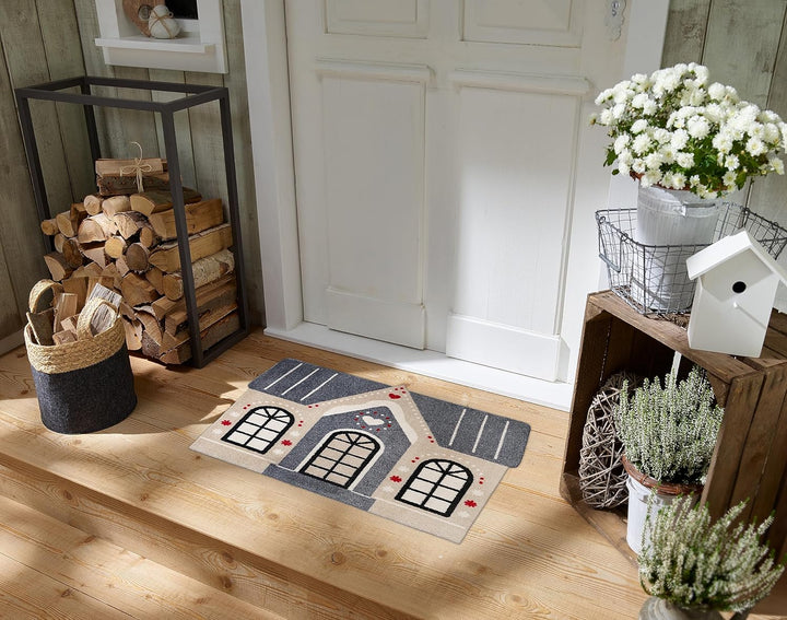 wash+dry Fussmatte, Cozy Cabin 60x85cm, innen und aussen, waschbar 60x85cm Bunt, 60x85cm Bunt