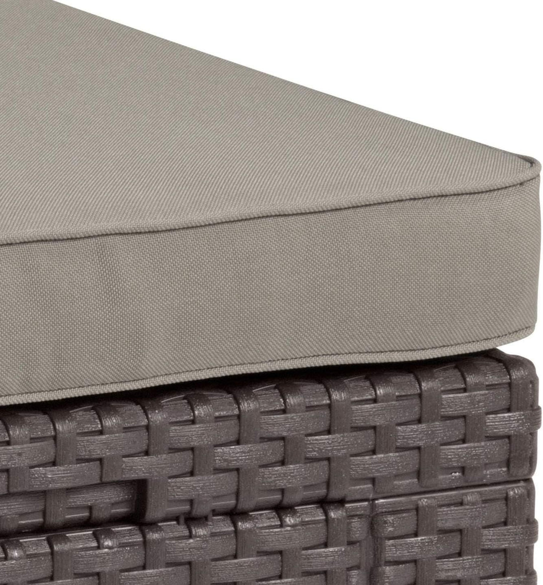 Allibert 206721 Hocker mit Kissen Cube w/cushion, Rattanoptik, Kunststoff, braun