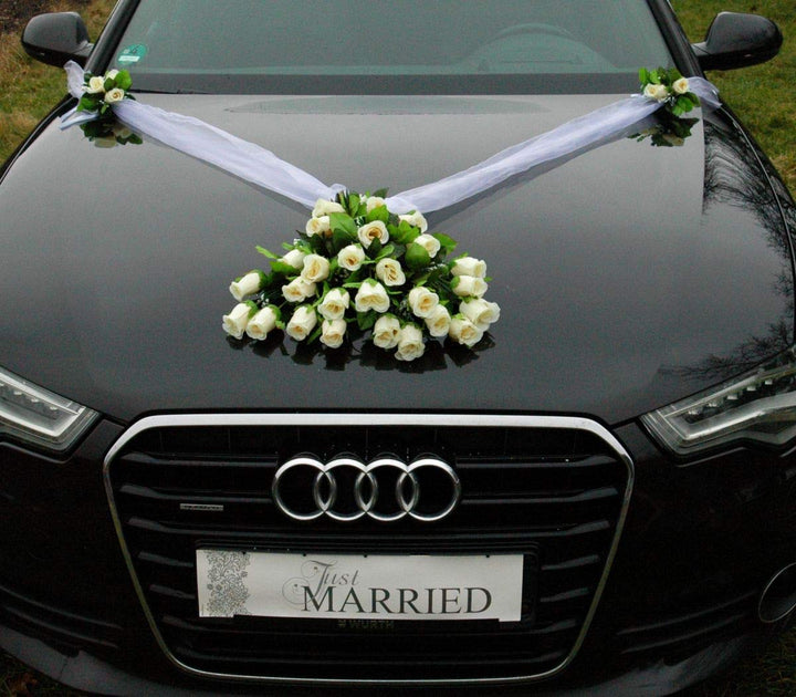 Spitze STRAUss Auto Schmuck Braut Paar Rose Deko Dekoration Autoschmuck Hochzeit Car Auto Wedding De