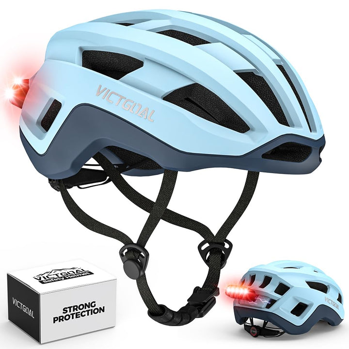 VICTGOAL Rennrad Helm Männer Frauen Leicht Fahrradhelm Herren Rennrad mit Magnetischen Rücklicht Ein
