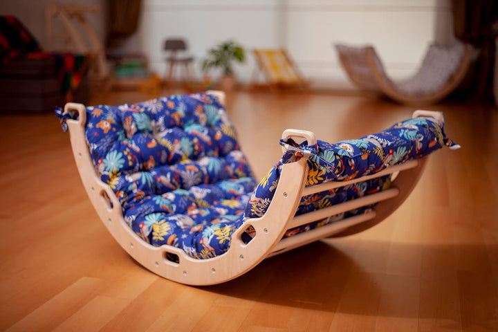Kletterbogen –Montessori – Bogen mit Kissen | Wippe für Drinnen | Bogenwippe für Kinder | Unisex Dri