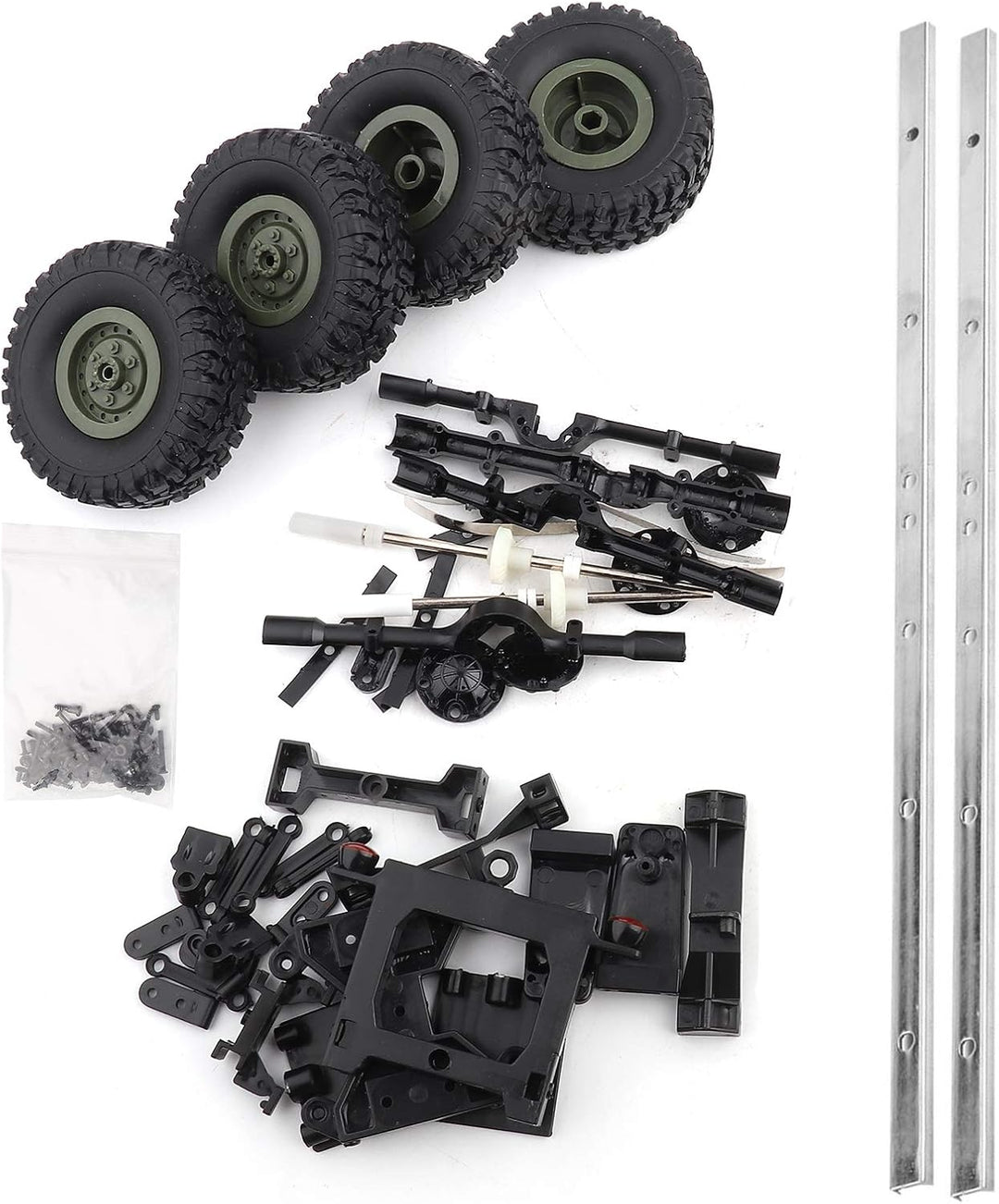 1:16 RC-Car-Chassis, DIY-Zubehör für WPL B24 B16 B36 Militär-LKW, Metall + Kunststoff, Ferngesteuert