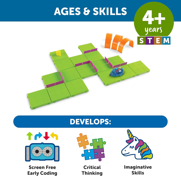 Learning Resources Code & Go Roboter-Maus Aktivitäts-Set – Wiederaufladbares, interaktives Lernspiel