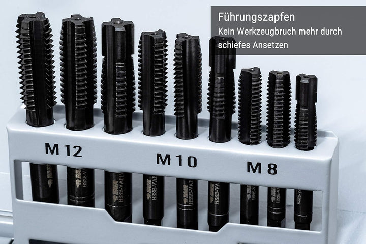 BAER Gewindeschneider Set HSSE EDELSTAHL Handgewindebohrer - Schneideisen - Werkzeuge : M 3-12 - Gew