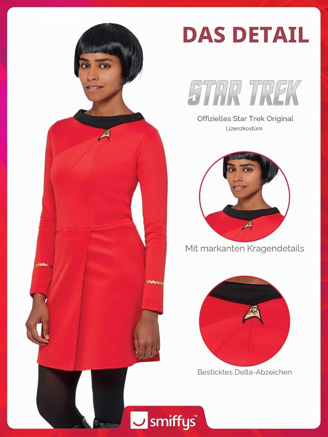 Smiffys Officially Licensed Star Trek Original Series Operations Uniform, L