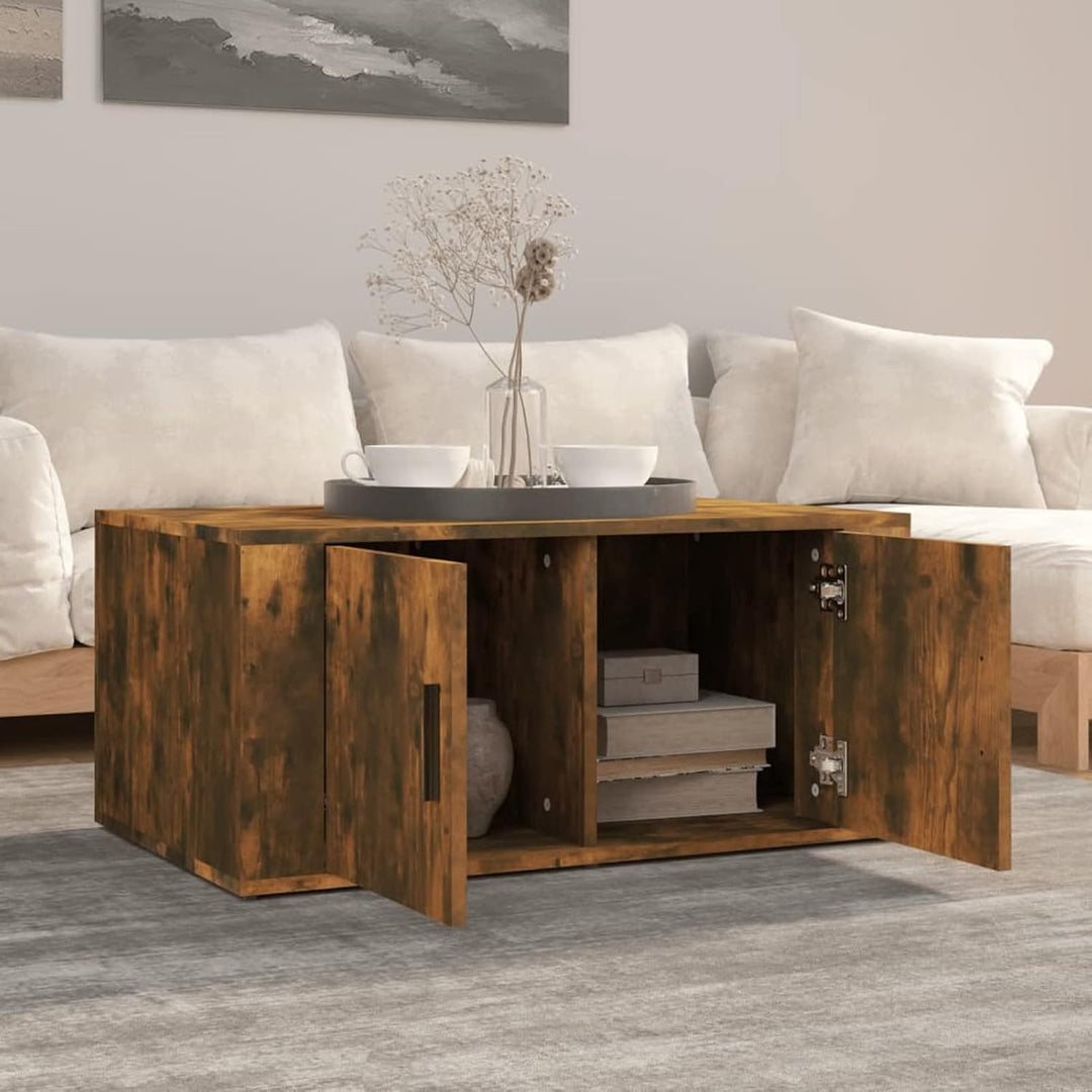 Tidyard Couchtisch Modernes Design Beistelltisch mit 2 Fächer Wohnzimmertisch Kaffeetisch Sofatisch