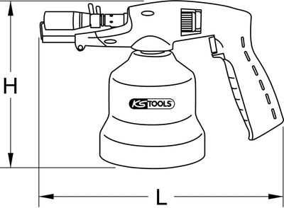 KS Tools 903.5905 Universal-Kartuschenlötgerät mit Piezo-Zündung, blau