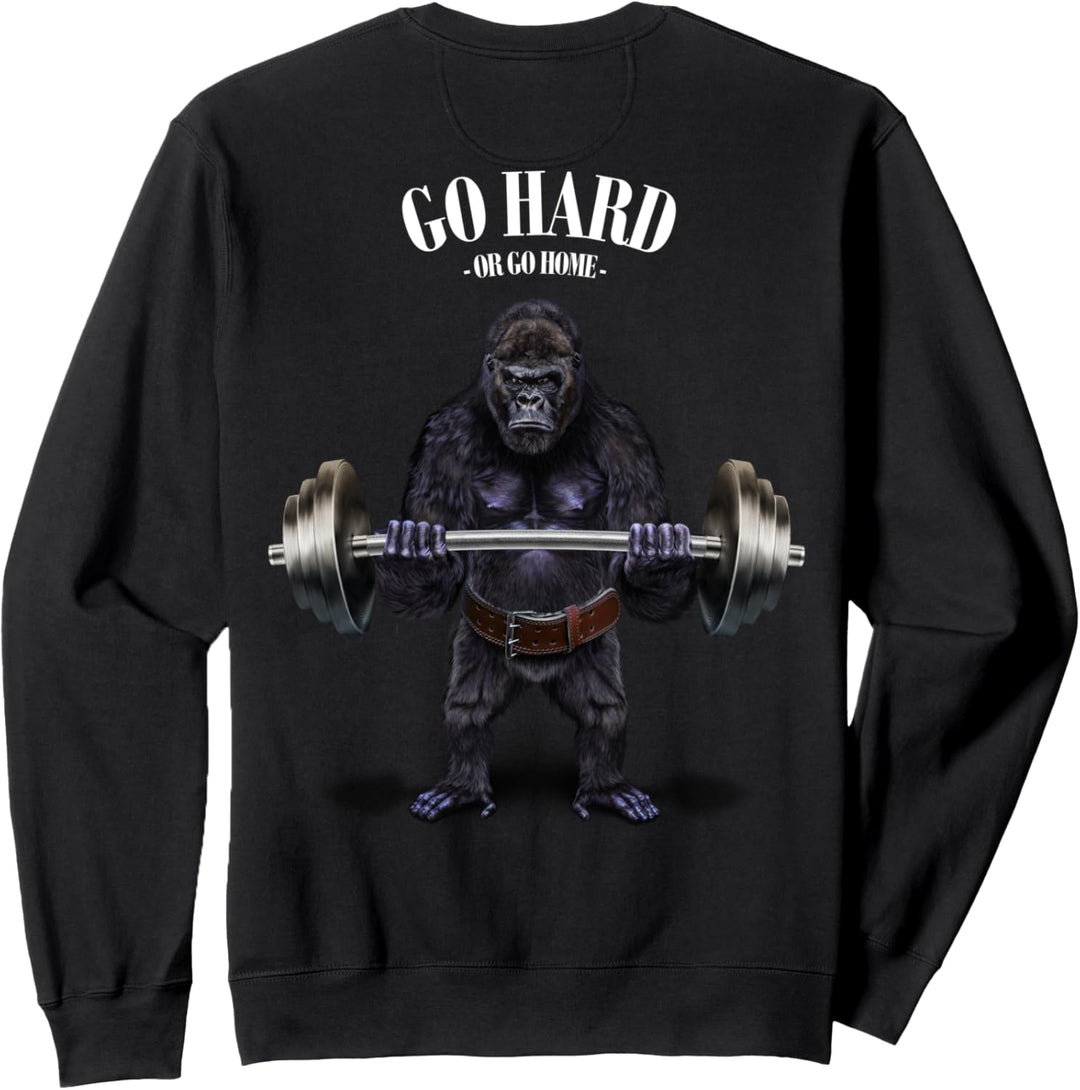 Gorilla beim Heben von Gewichten im Fitnessstudio Sweatshirt