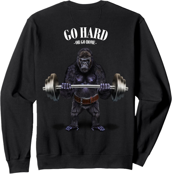 Gorilla beim Heben von Gewichten im Fitnessstudio Sweatshirt