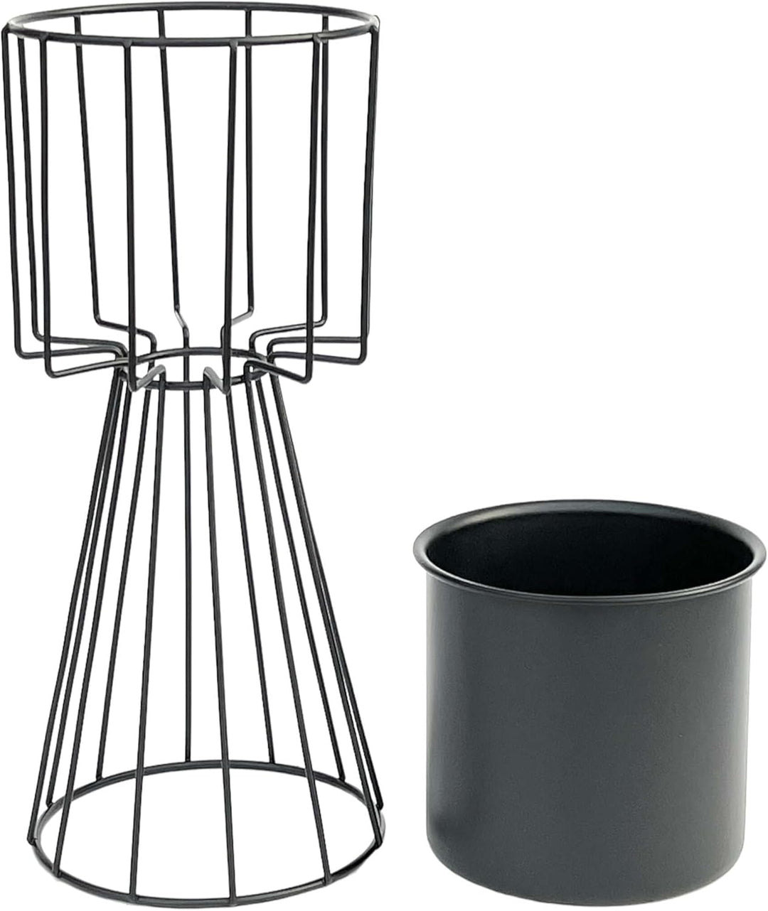 DanDiBo Blumenhocker Metall Schwarz 32 cm Blumenständer 96528 Blumensäule Modern Pflanzenständer Pfl