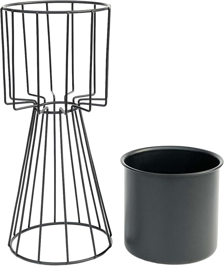 DanDiBo Blumenhocker Metall Schwarz 32 cm Blumenständer 96528 Blumensäule Modern Pflanzenständer Pfl