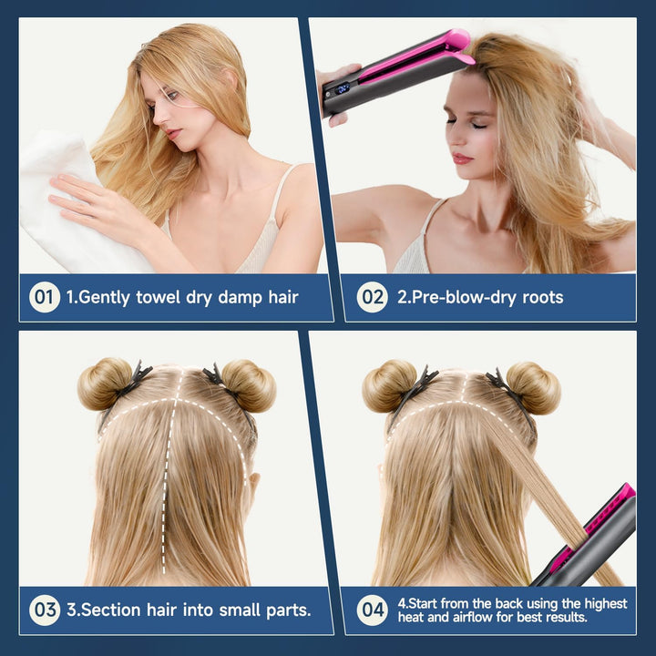 Air Haarglätter, Ionen Air Glätteisen OHNE Heizplatten, Nass bis Trocken, Glätten mit Luft, Ohne Hit