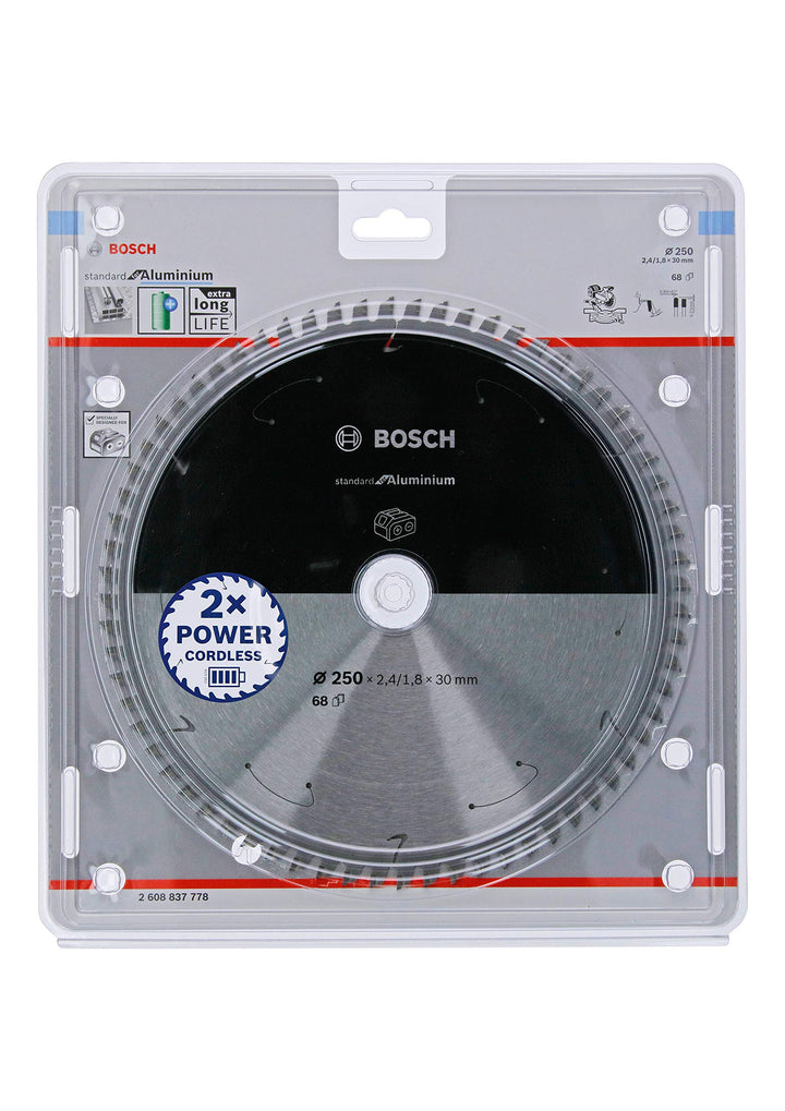 Bosch Professional 1x Kreissägeblatt Standard for Aluminium (Aluminium, Sägeblatt Ø 250 x 30 x 2,4 m
