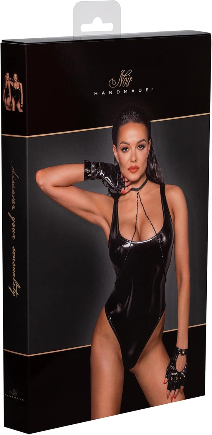 Body sexy vinyle F245 - Large - Noir
