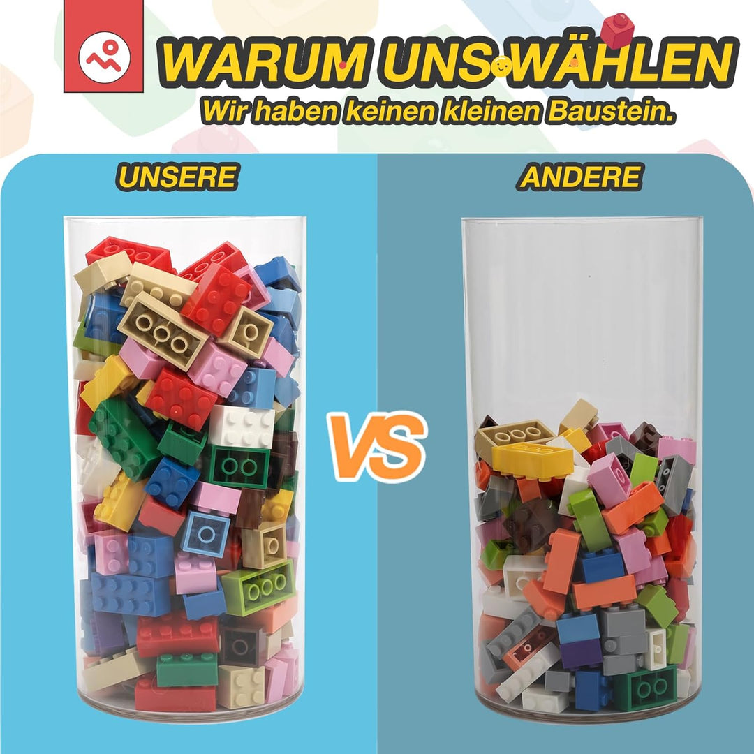 HUIZDQ 1000 Stücke Classic Bausteine Set, Geeignet für Jungen und Mädchen ab 6 Jahren, Kompatibel mi